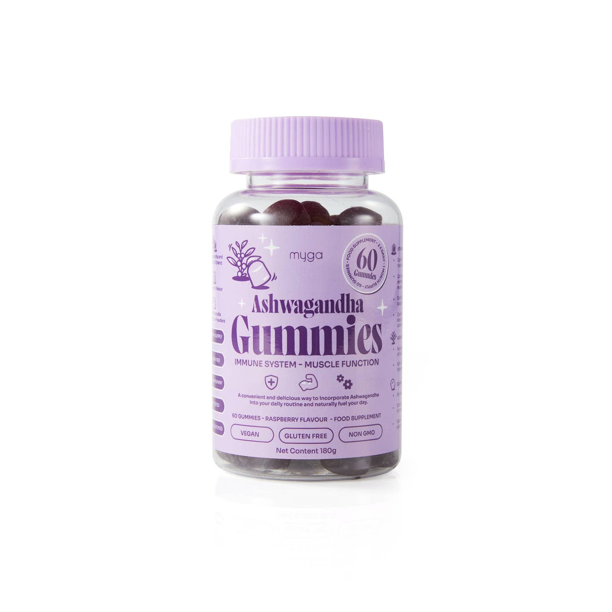 Wholesale Myga Ashwagandha Gummies – Vegan Raspberry Wellness Boost
