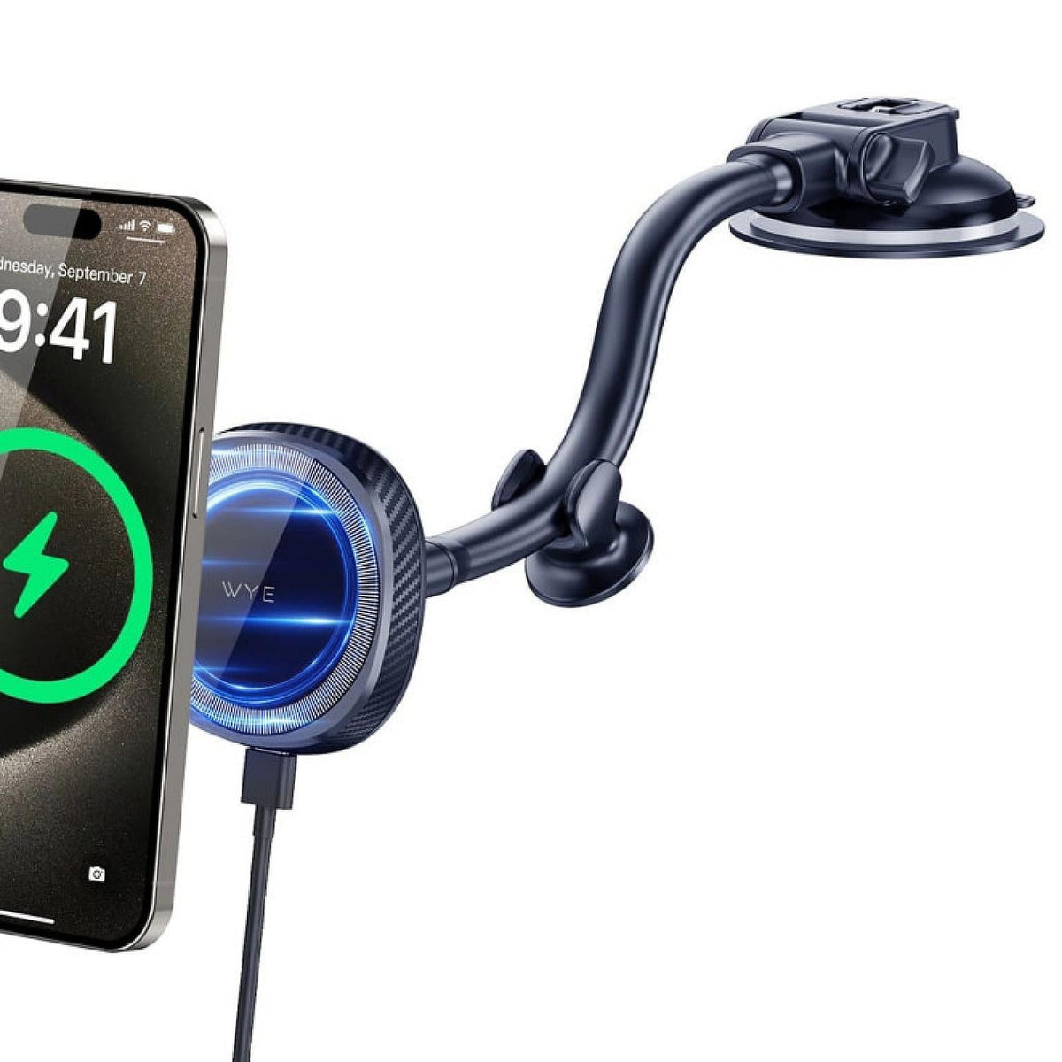 Magnetic Wireless Charging Dashboard & Windshield Mount Black