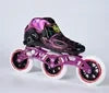 Professional Carbon Fiber Speed Skating Shoes for Boys 4-Wheel 100mm/90mm Roller Inline Skates with Aluminum Chassis PU Material