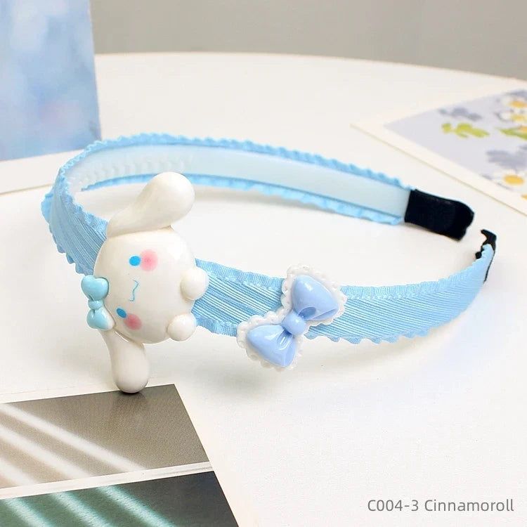 Children Cute Colors Printed Lattice Stripes Hairband Girls Lovely Headband Cartoon Kids Hair Accessories