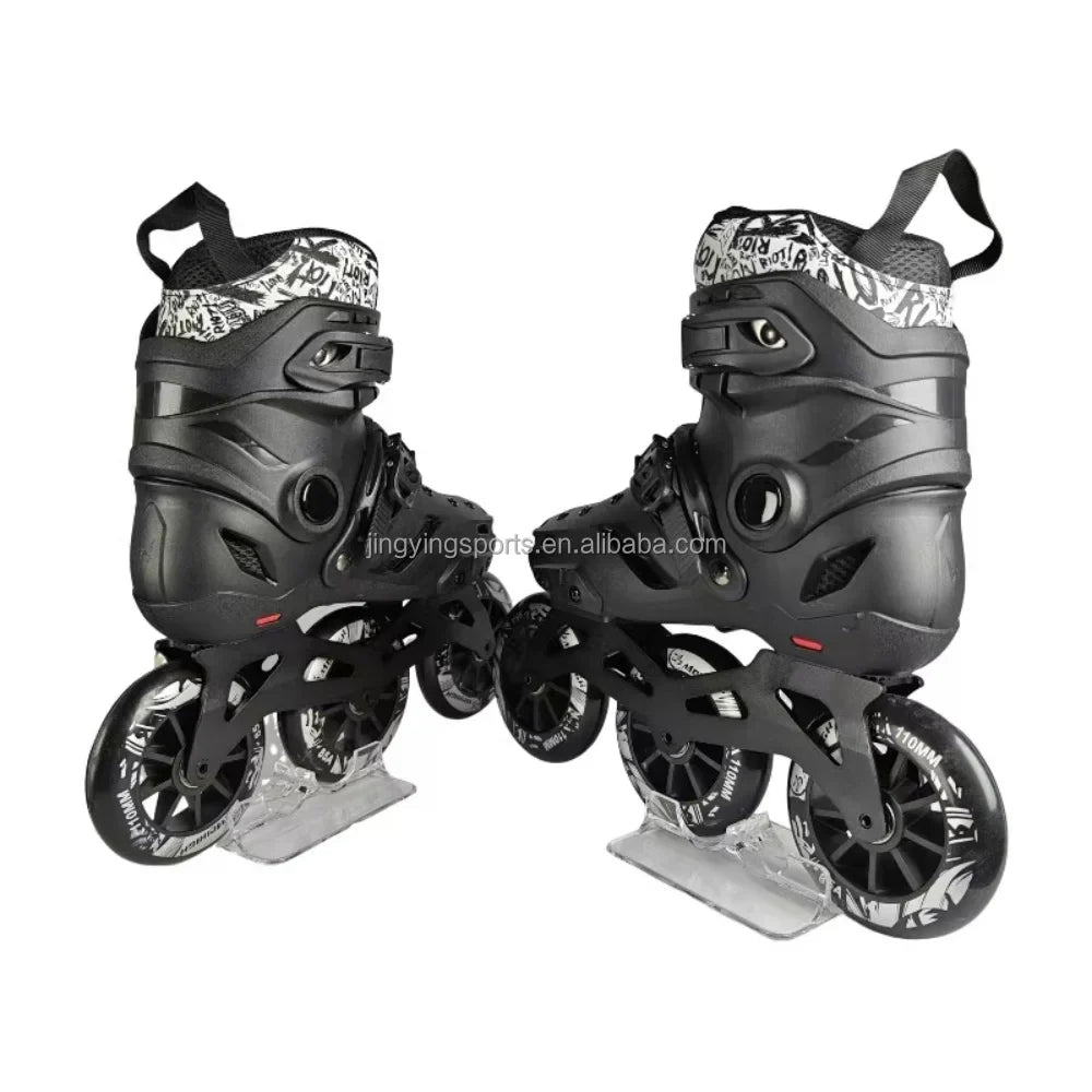 2025 Jingying Custom Factory 3 Wheels Inline Adjustable Slalom Roller Skates CNC Aluminum Frame Freestyle Roller Skating Shoes