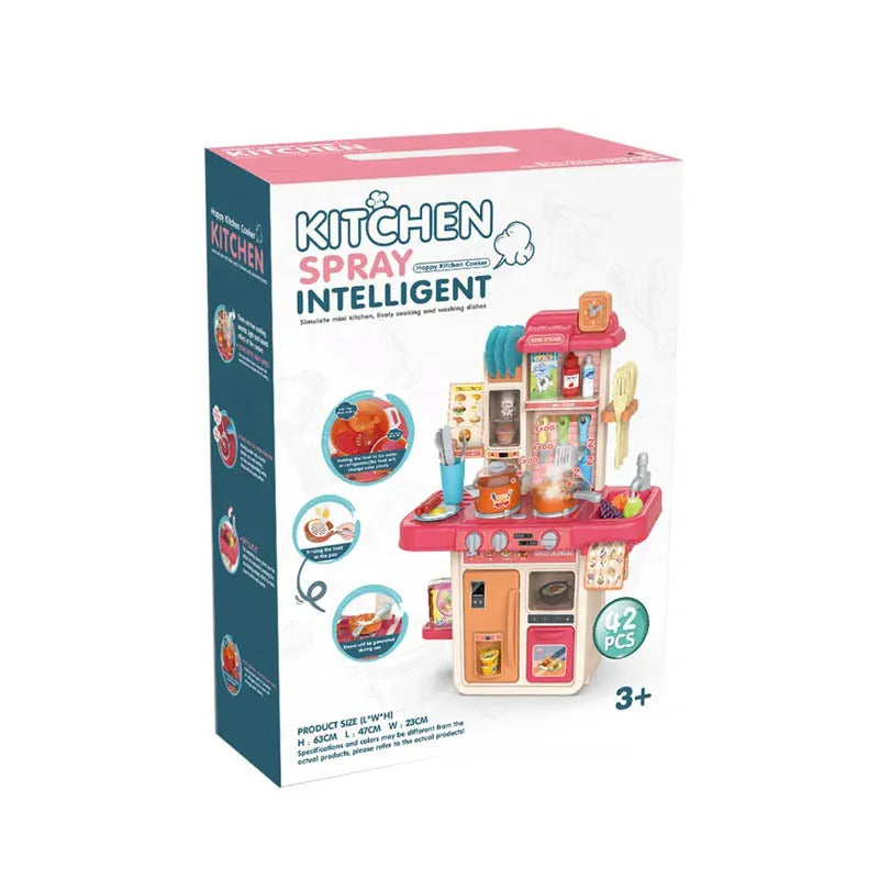 2024 New Arrival 42pcs Girl Role Pretend Play Preschool Spray Miniature Real Cooking Set Kitchen Toys for Kids Children