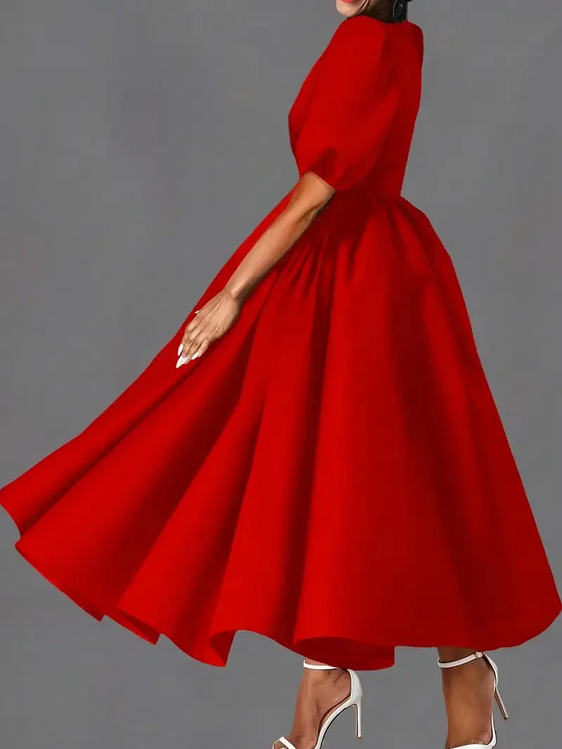 Women Fashion Clothing Ladies Elegant Office Dresses Waist Cinching Casual Loose Plus Size Dress