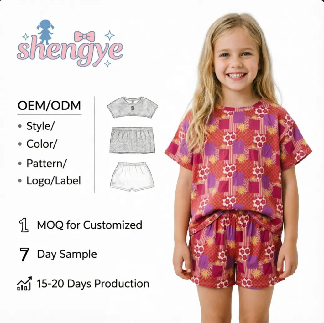 DH ODM Kids Bamboo Casual Shorts Set Little Boys Wholesale Children Clothes Toddler Clothing Baby Bamboo Outdoor Set