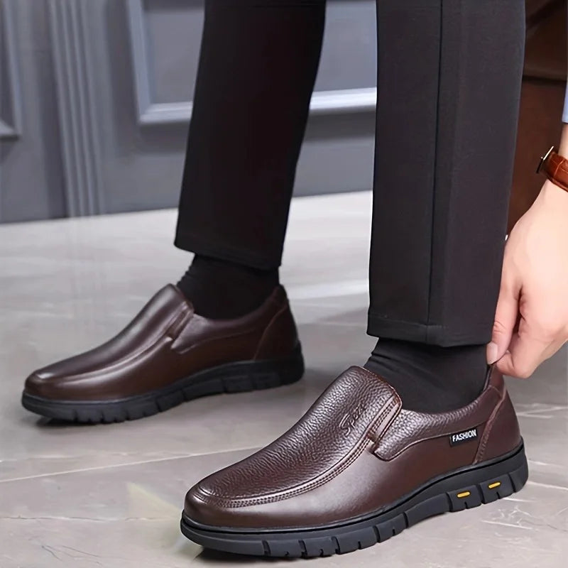 2027 NEW KJ PU Out Sole Black Brown Men's Dress Shoes Genuine Cow Leather Oxford Business Casual Shoes for Men
