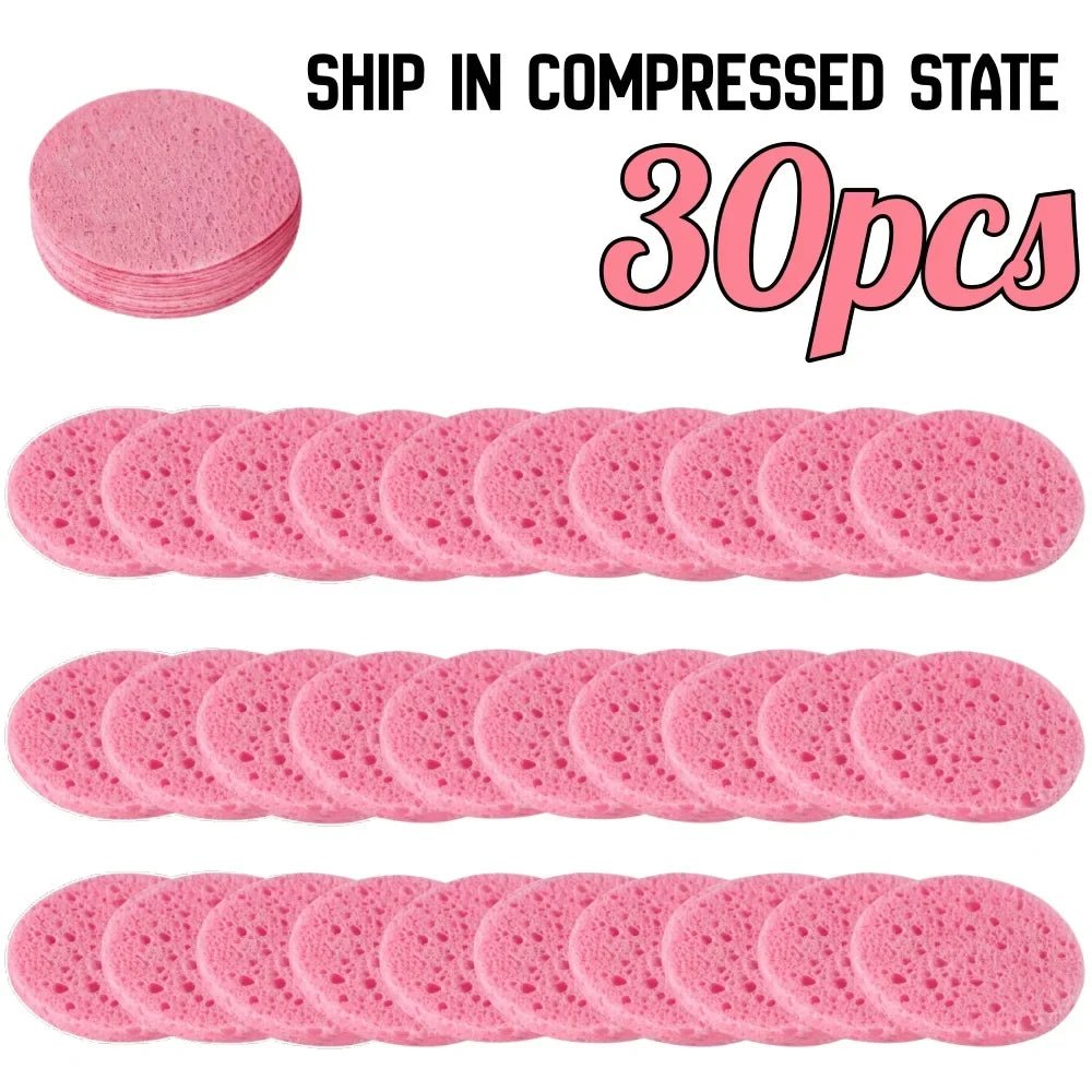 10/30pcs Compressed Facial Sponges SPA Face Cleaning Sponge Makeup Removal Exfoliating Pads for Cosmetologists Skin Massage Tool