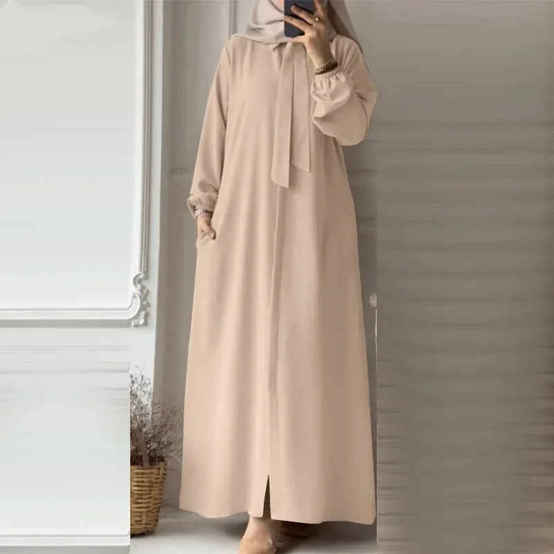 Dubai Full Length Robe Fashion Turn Down Collar Abaya Long Sleeve Muslim Dress Turkey Muslim Shirtdress Clothes for Muslim Women