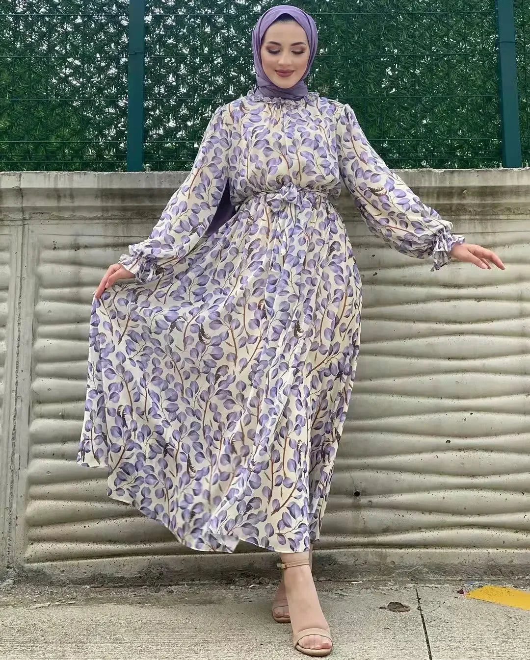 New Summer Floral Abaya Dubai Luxury Muslim Woman Dresses Abaya Femme Modest Dresses