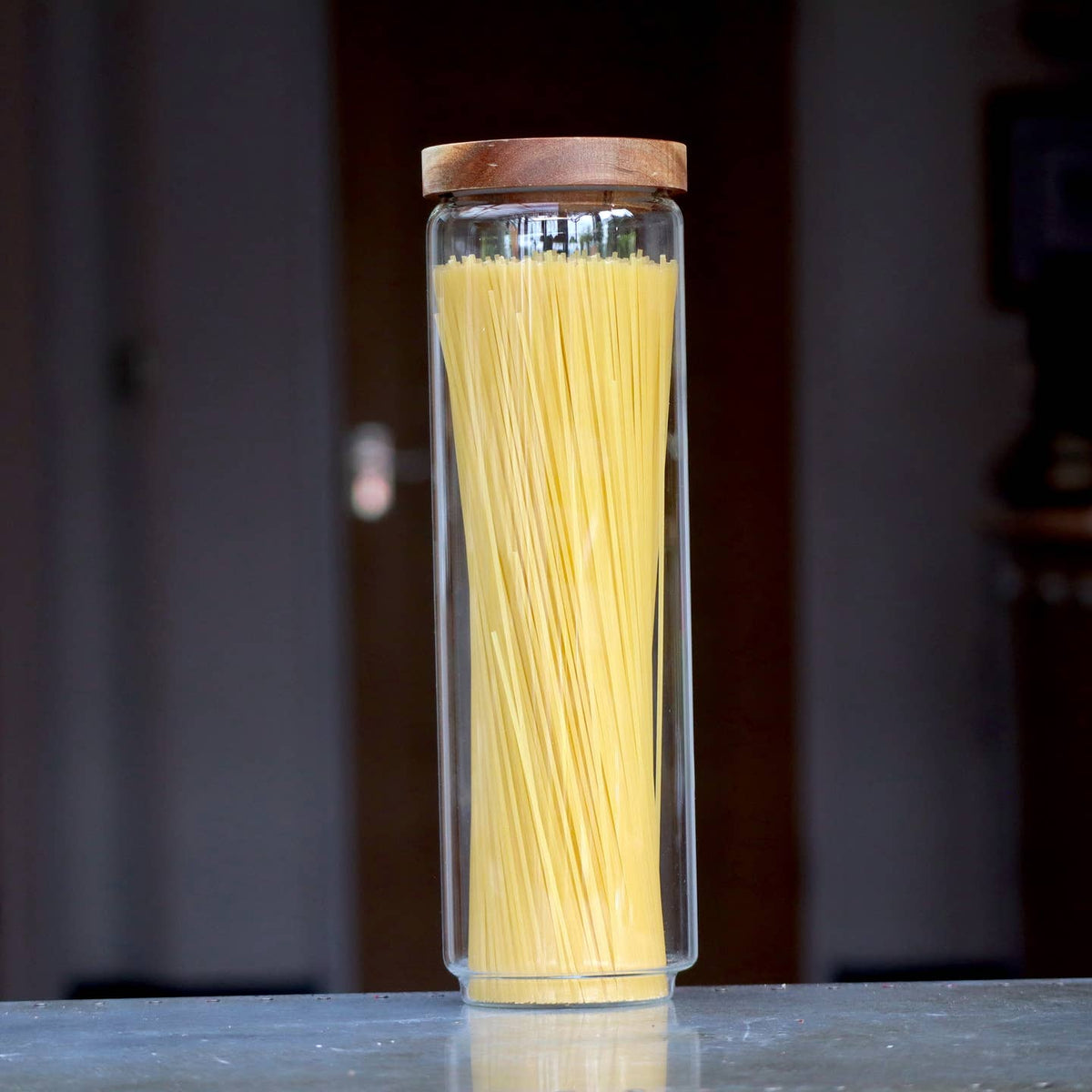 Wholesale Glass Kitchen Pantry & Storage Jars with Acacia Lids