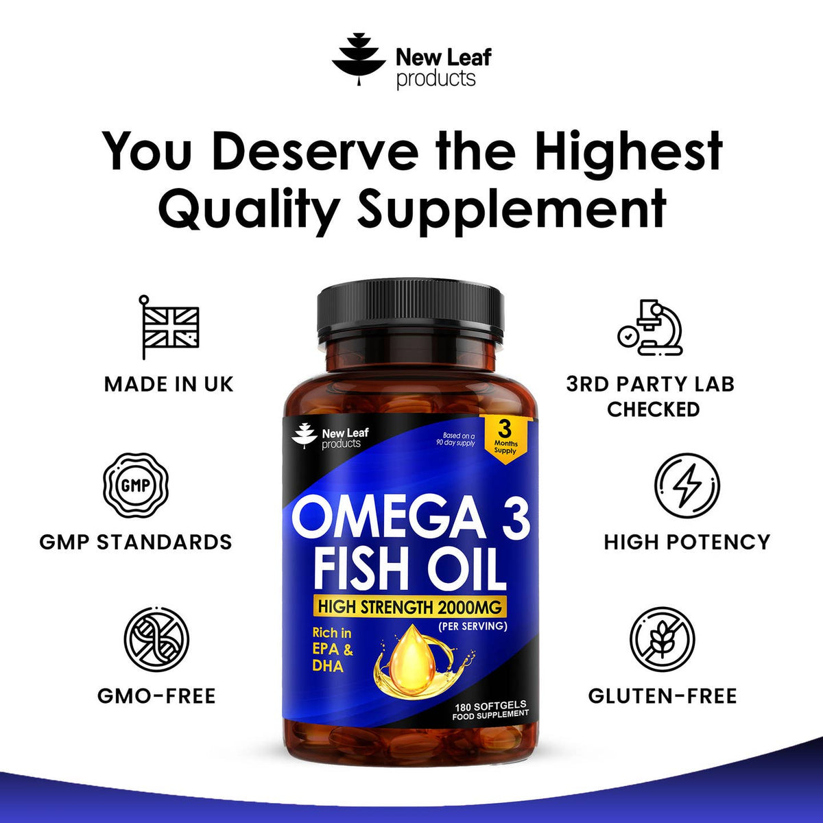 Wholesale Omega 3 Supplements 2000mg Softgels - Fish Oil + Vitamin E