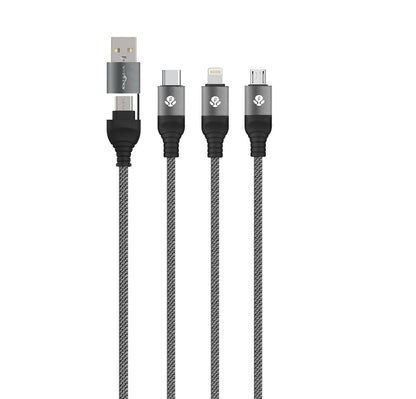 WYEFLOW 6-IN1 Aluminum Alloy Braided 60W Super Fast Charging Cable 1.2m