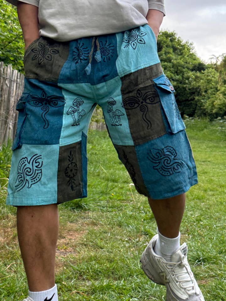 Wholesale Handmade Patchwork Cotton Cargo Shorts