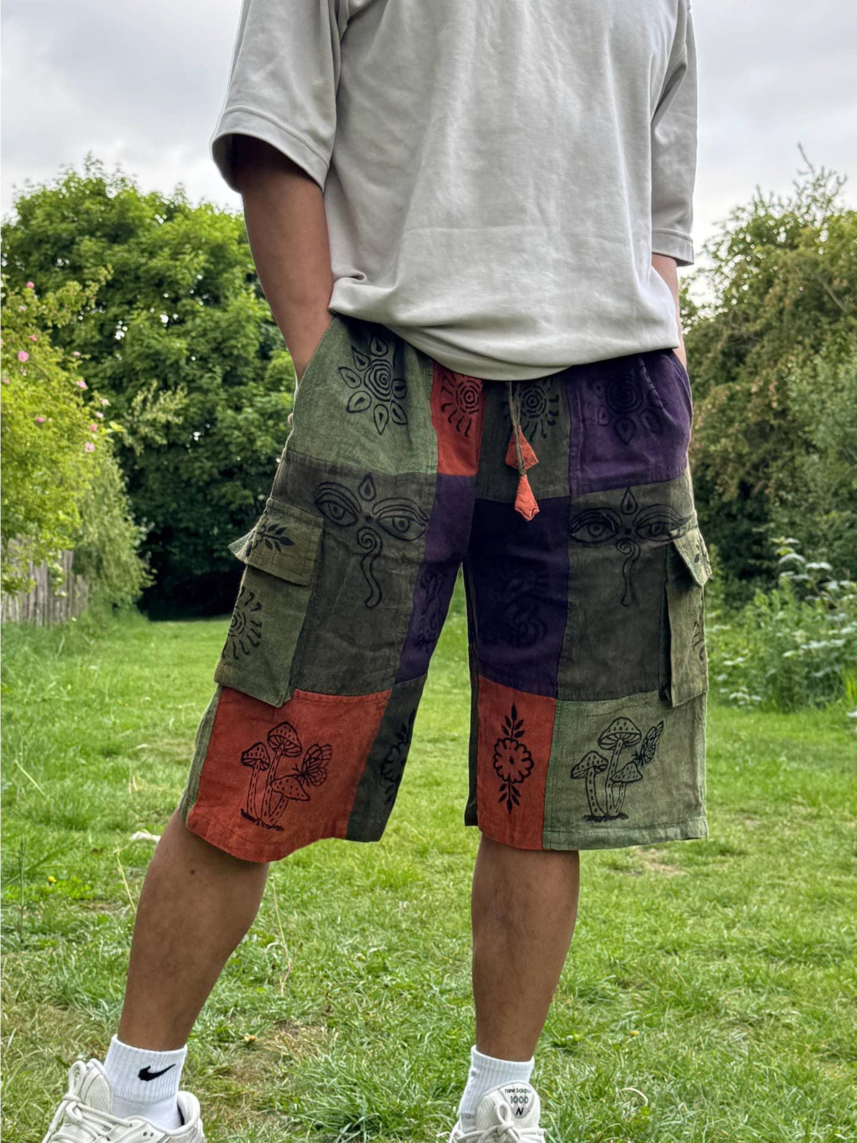 Wholesale Handmade Patchwork Cotton Cargo Shorts