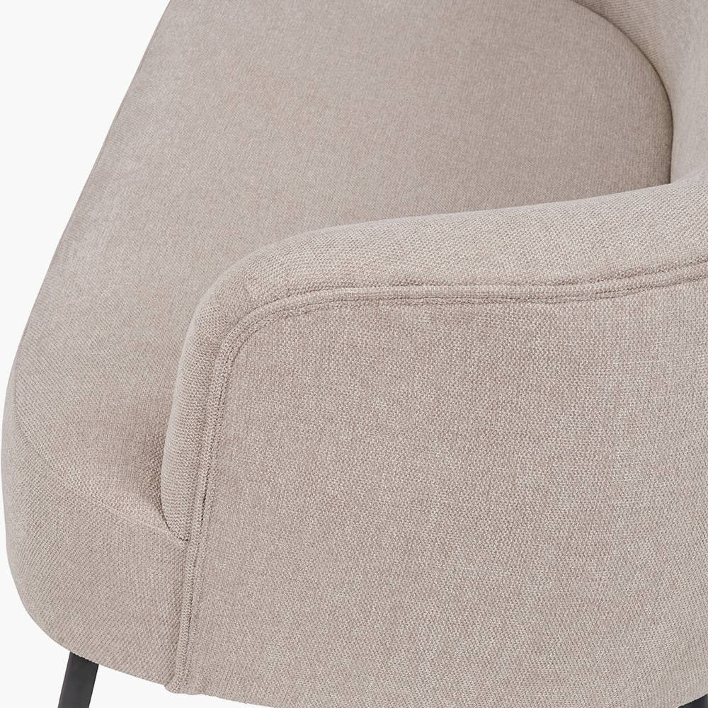 Wholesale Aviana Natural Chenille and Black Metal Sofa