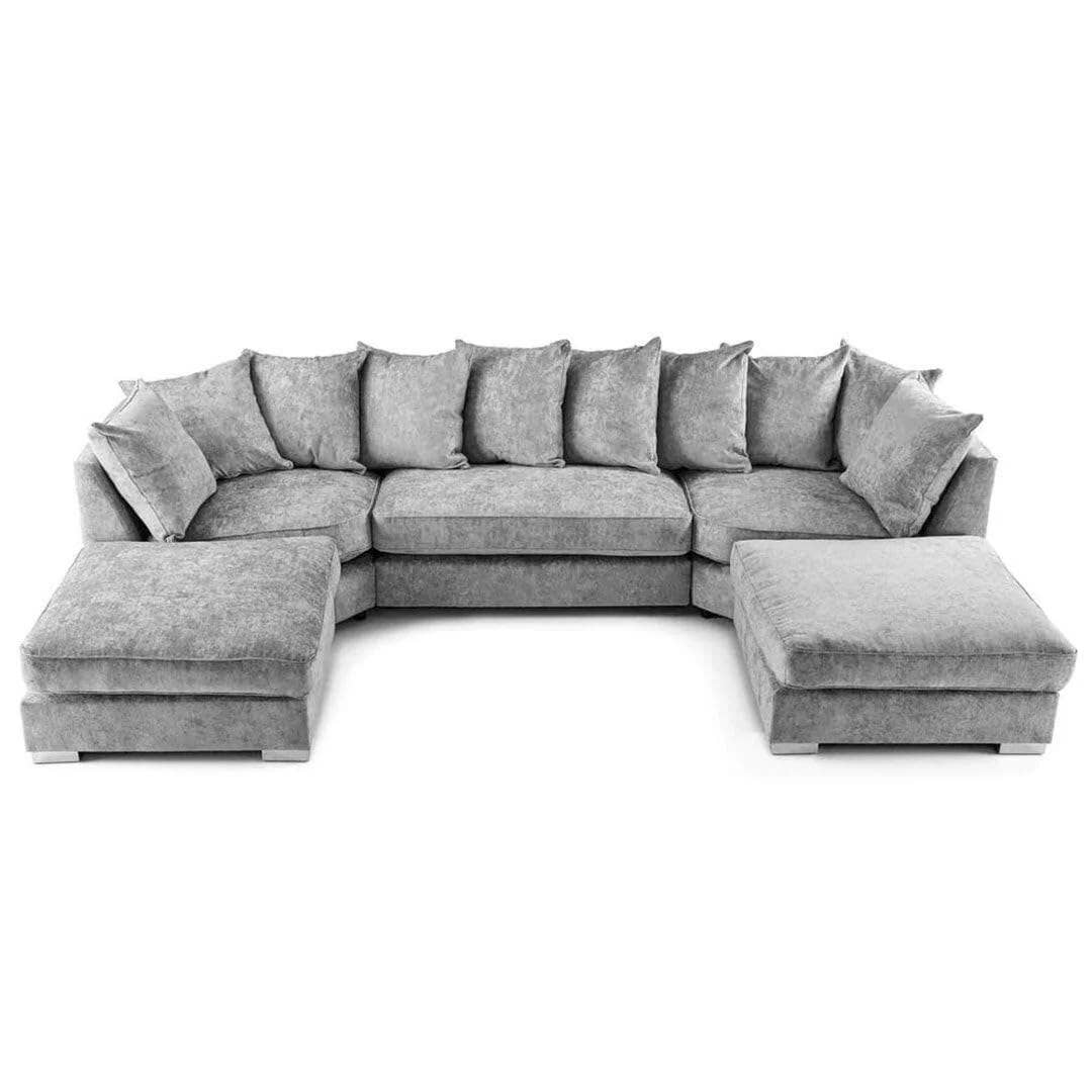 Wholesale Willows U-Shape Luxury Chenille 6-Seater Corner Sofa