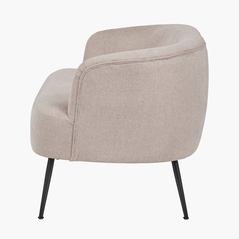 Wholesale Aviana Natural Chenille and Black Metal Sofa