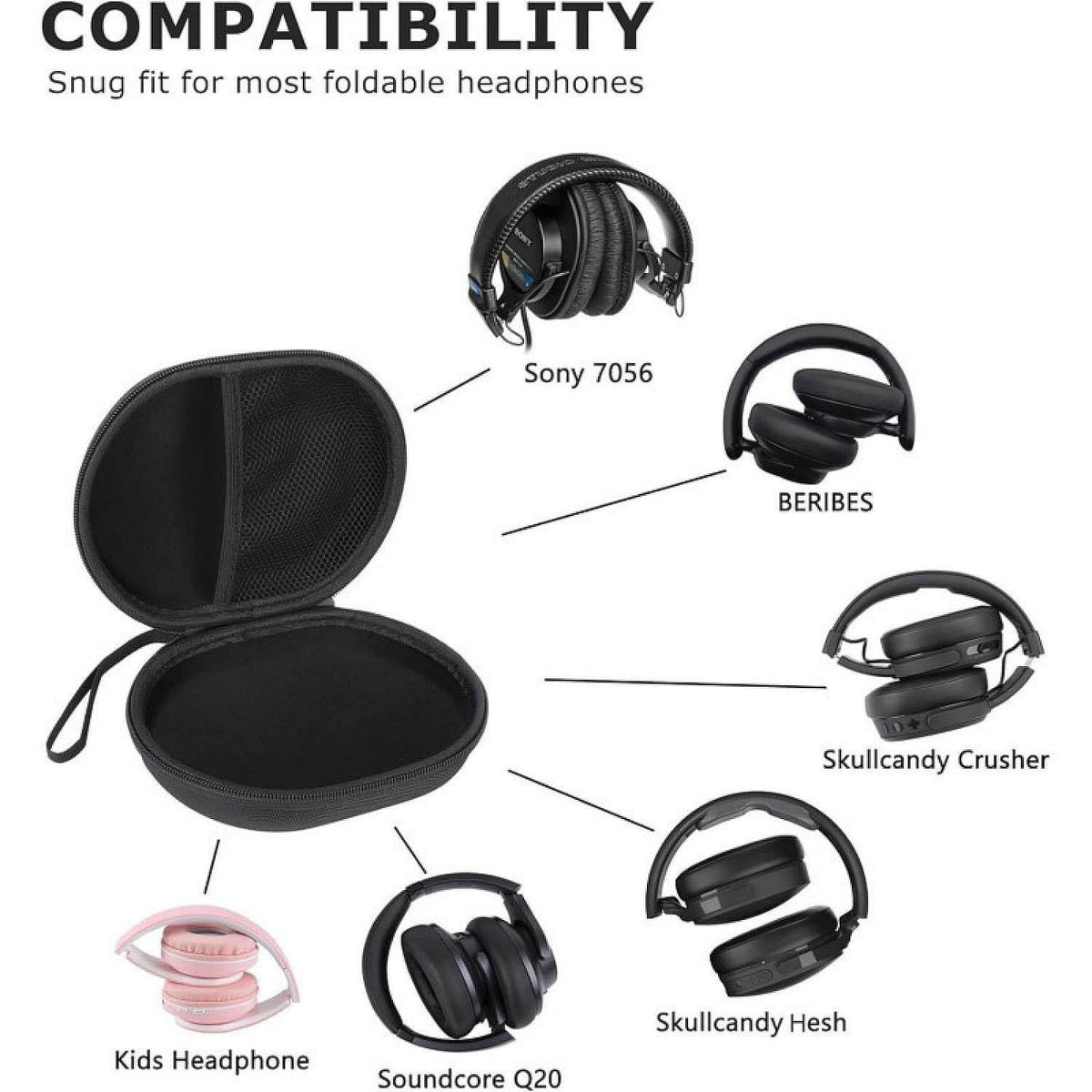 Y-ACO1 Headphone Carry Case Black