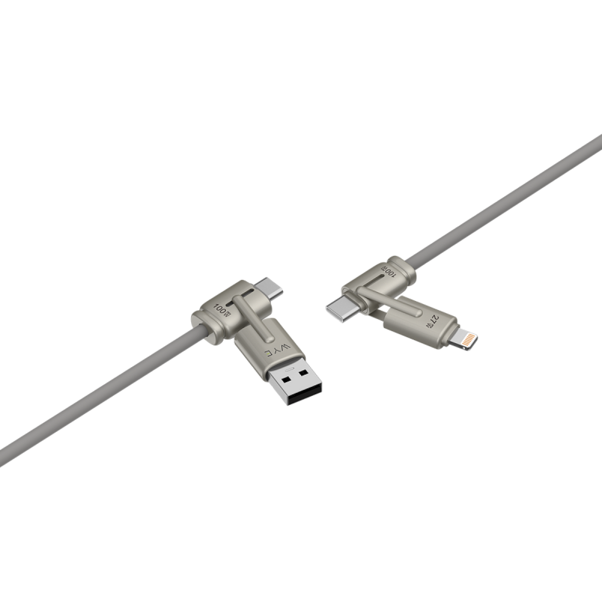 Y-DC74-4IN1 Multi-Function Fast Charging Cable 1.2M Grey