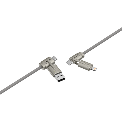Y-DC74-4IN1 Multi-Function Fast Charging Cable 1.2M Grey