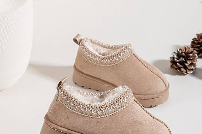 WHOLESALE KIDS EMBROIDERED  FLUFFY FAUX FUR PLATFORM SLIPPERS 25/30