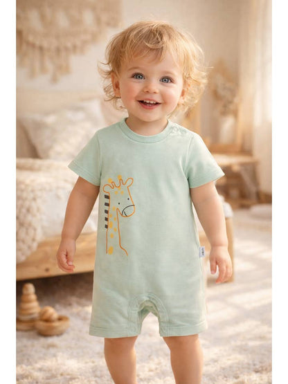 Wholesale Giraffe Print Baby Romper | Soft Cotton Bodysuit 3 Colors