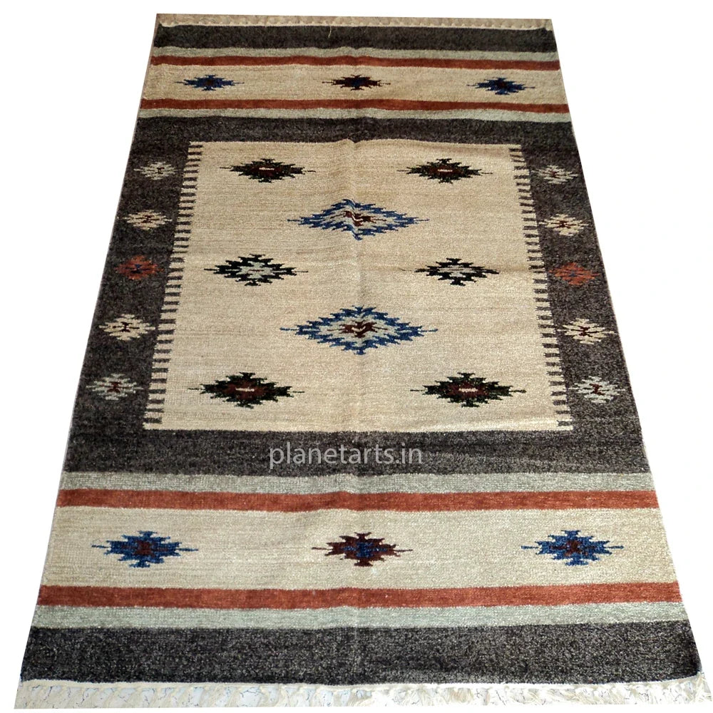 Luxury Handwoven Chenille Area Rug Reversible Flat Weave Carpet Non Slip Washable Rug for Living Room Bedroom Prayer Room Decor