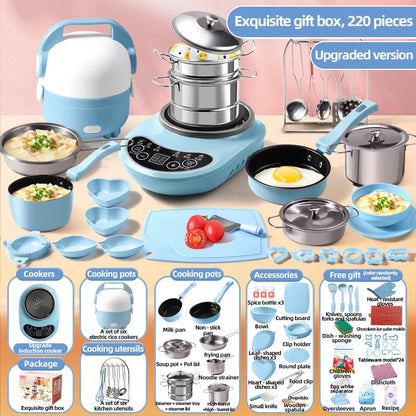 Children Cook Role Play Play House Toy Mini Real Potable Kitchen Appliance Kitchen Toy Set Play Toy Gifts for Children