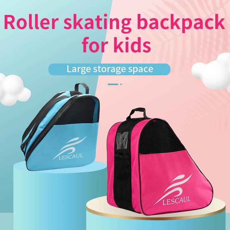 Roselle Wholesale Breathable Polyester All Season Skating Shoes Storage Bag Roller Skate Backpack with Adjustable Shoulder Strap