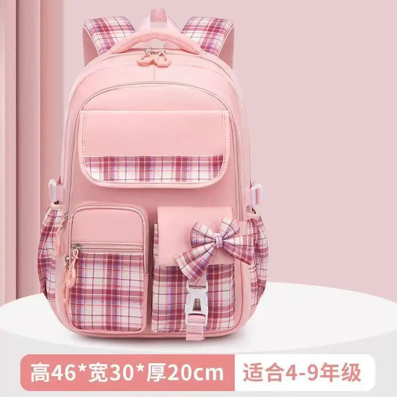 Wholesale Cute Bow Cartoon Backpack Large Capacity Relief Schoolbag Primary School Students Women Waterproof Zipper Children