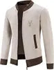 Custom Logo Design Winter Cashmere Knit Cardigan Coat Embroidery Men'S Zipper Slim-Fit Cotton Male Men Jacket Knitted Sweater