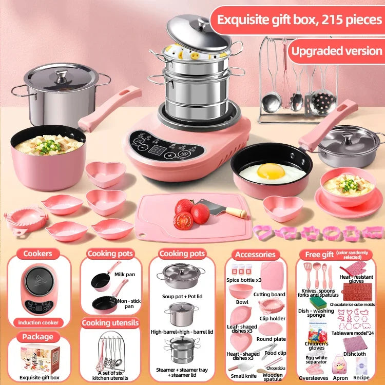 Children Cook Role Play Play House Toy Mini Real Potable Kitchen Appliance Kitchen Toy Set Play Toy Gifts for Children