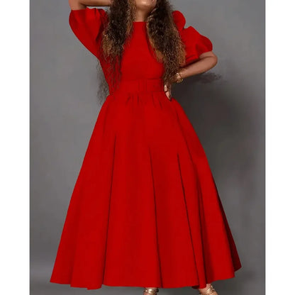 Women Fashion Clothing Ladies Elegant Office Dresses Waist Cinching Casual Loose Plus Size Dress