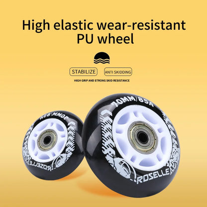 Roselle Adjustable Size PU Wheels Professional Slalom Inline Roller Skates Freestyle Skating Shoes for Children 4 Seasons