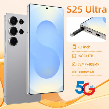 Real High Quality New S25 Ultra Full-Screen Gaming Smartphone Gaming Android 15 16GB+512GB S25 ULTRA Smart Phone Cellphones