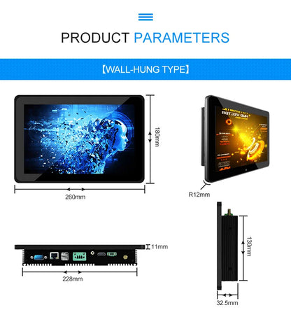 Industrial Tablet 4G+128G All in One Desktop Computer Mini Pc Black LCD EMMC High Performance Capacitive Touch Screen Linux 4GB