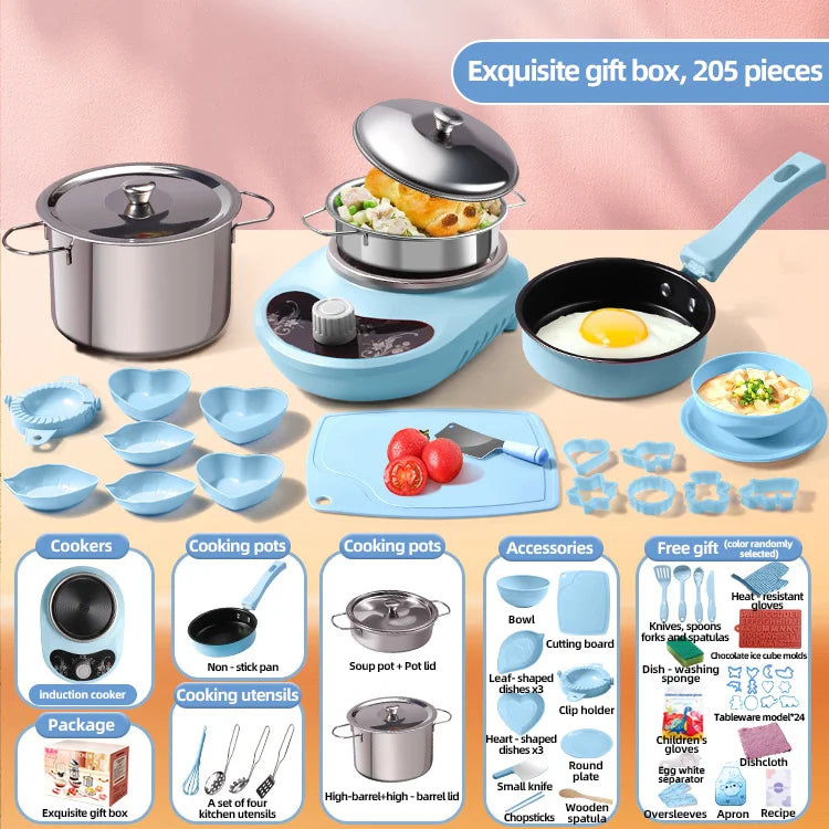 Children Cook Role Play Play House Toy Mini Real Potable Kitchen Appliance Kitchen Toy Set Play Toy Gifts for Children