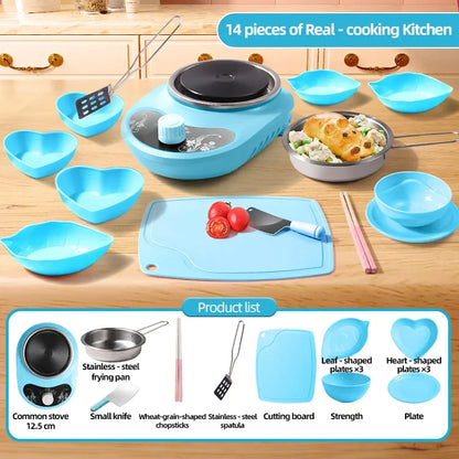 Children Cook Role Play Play House Toy Mini Real Potable Kitchen Appliance Kitchen Toy Set Play Toy Gifts for Children