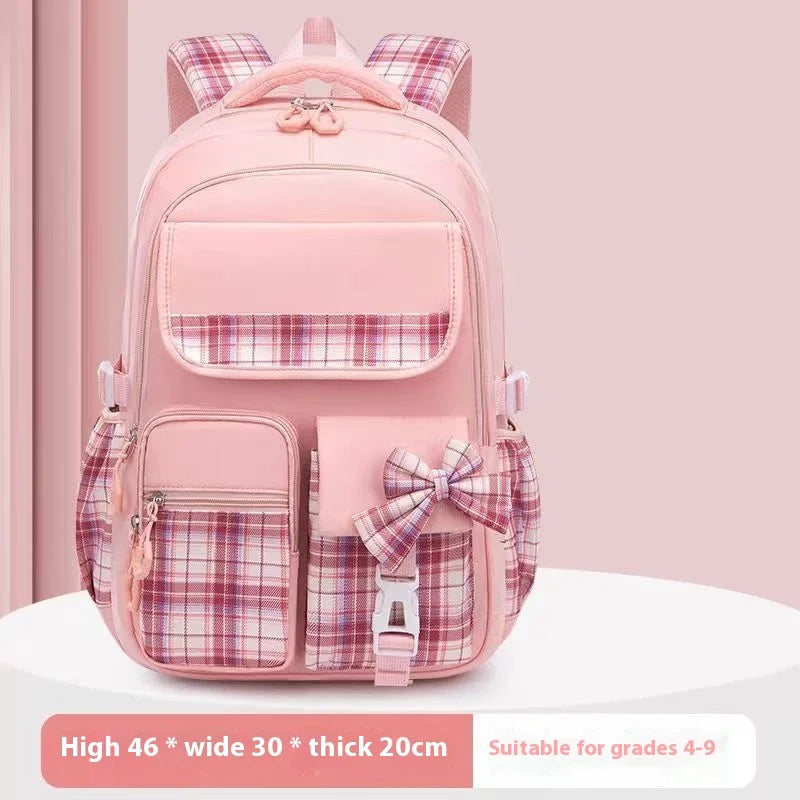 Wholesale Cute Bow Cartoon Backpack Large Capacity Relief Schoolbag Primary School Students Women Waterproof Zipper Children