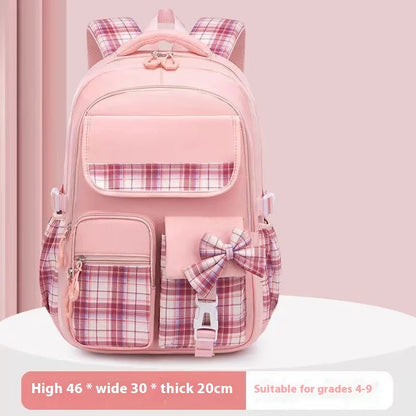 Wholesale Cute Bow Cartoon Backpack Large Capacity Relief Schoolbag Primary School Students Women Waterproof Zipper Children