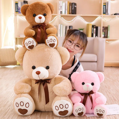 Large Cartoon Teddy Bear Stuffed Animal Soft Plush Toys Children Throw Pillow Teddy Bear Plushie Dolls Girl Valentine's Day Gift