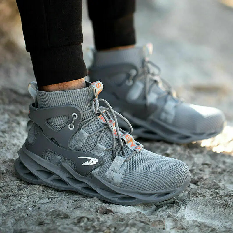 Breathable Men's Safety Work Boots Waterproof Non-slip EVA  Men Women Steel Toe Safety Shoes