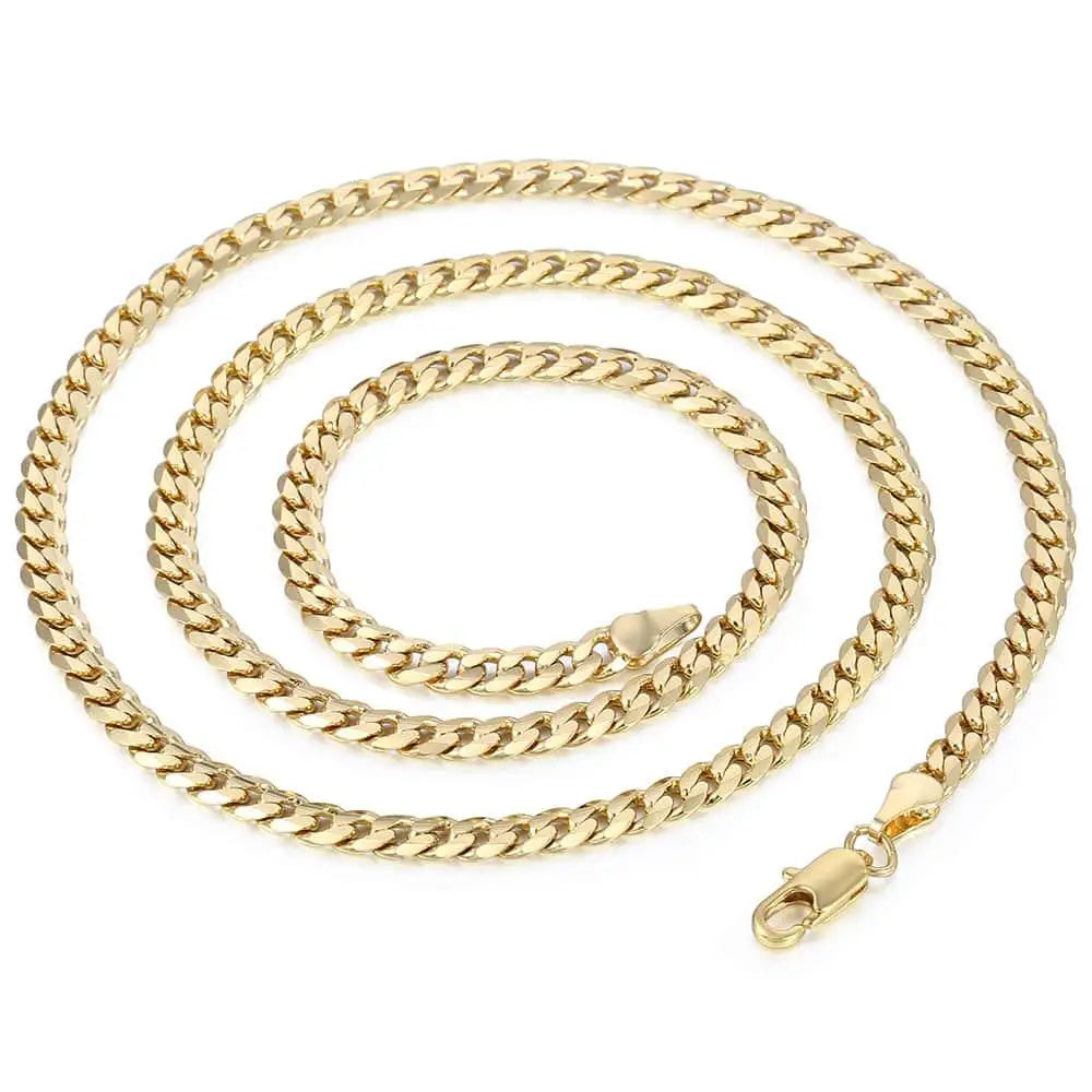 Men's Cuban Link Chain Necklace Gold Color Stainless Steel Chain Necklace Gift for Men Hiphop Jewelry 4.5mm 50cm 60cm