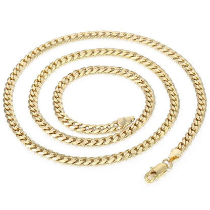 Men's Cuban Link Chain Necklace Gold Color Stainless Steel Chain Necklace Gift for Men Hiphop Jewelry 4.5mm 50cm 60cm