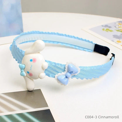 Children Cute Colors Printed Lattice Stripes Hairband Girls Lovely Headband Cartoon Kids Hair Accessories