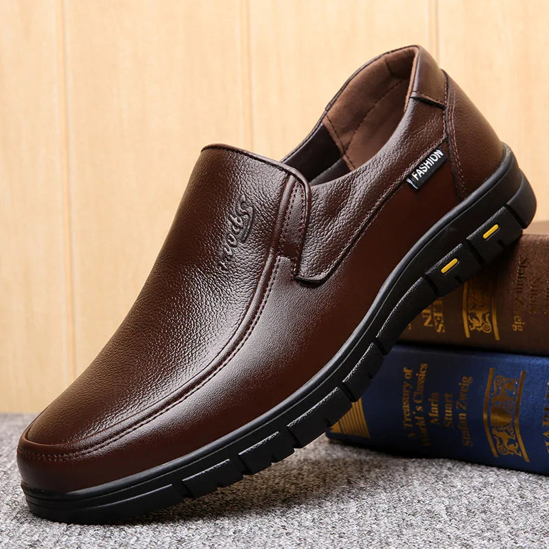 2027 NEW KJ PU Out Sole Black Brown Men's Dress Shoes Genuine Cow Leather Oxford Business Casual Shoes for Men