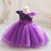 TPY0 Latest Satin Bow Formal Evening Dress Casual Spring Party Princess Gown Children Flower Girls Kids Wedding Dresses