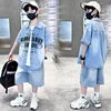 Children and Boys Summer Cowboy Suit Denim 2026 New Two-piece Thin Short Medium/Large Explosions