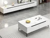 Modern Contemporary Style Wood TV Stand with Sintered Stone Top Easy to Clean for Living Room Small Apartment