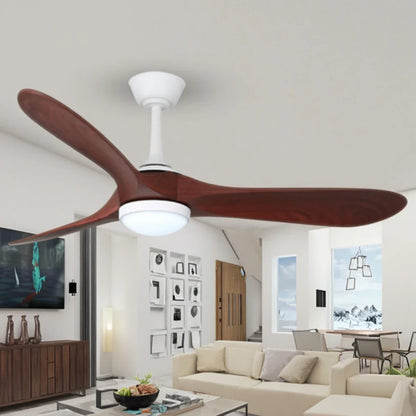 Modern Minimalism 3 Blades ABS LED Ceiling Fan Lamp Silent Remote Chandelier for Livingroom Dining Fan Light Adjustable Height