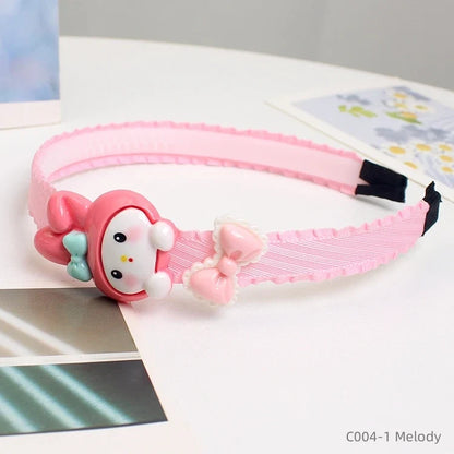 Children Cute Colors Printed Lattice Stripes Hairband Girls Lovely Headband Cartoon Kids Hair Accessories